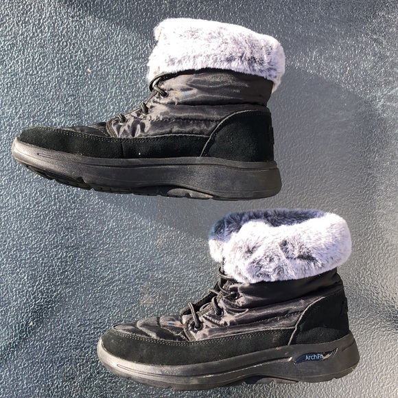 Skechers Go Walk Arch Fit Fur Ankle Boots - Picture 7 of 13